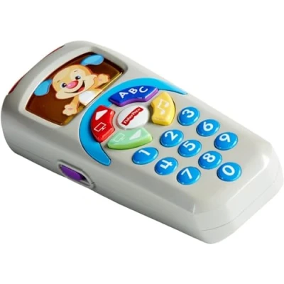 Afbeelding van Fisher Price Laugh and Learn afstandsbediening, verlicht display, Britse Engelse versie, drukknoppen en meer dan 35 liedjes, melodieën zinnen, educatief speelgoed voor baby&#039;s, ontwikkeling