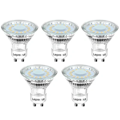 Afbeelding van LE GU10 Ledlamp, 4 W, 350 lumen, ledlampen, 2700 Kelvin warmwit, vervangt 50 W halogeenlampen, reflectorlampen met stralingshoek van 120 graden, 5 stuks