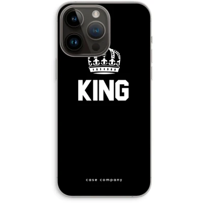 Afbeelding van Case Company® hoesje geschikt voor iPhone 14 Pro Max King zwart Soft Cover Telefoonhoesje Bescherming aan alle Kanten en Schermrand