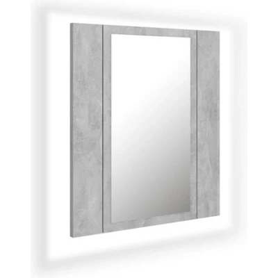 Afbeelding van vidaXL Badkamerkast met spiegel en LED 40x12x45 cm acryl betongrijs