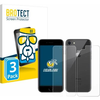 Afbeelding van BROTECT Screenprotector voor Apple iPhone 8 (Voor+Achter) Folie Beschermfolie Beschermglas transparant (3 Stuks)