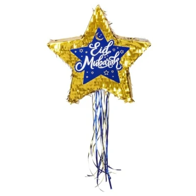 Afbeelding van Boland Piñata Ster &#039;Eid Mubarak&#039; Goud Verjaardag, Kinderfeestje, Themafeest