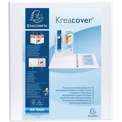 Afbeelding van Exacompta Kreacover personaliseerbare ringmap wit 2 ringen van 25 mm 10 stuks