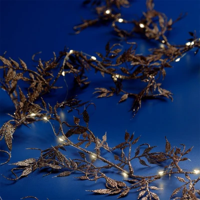 Afbeelding van Micro LED guirlande brons 150 cm lang met 30 LED&#039;s