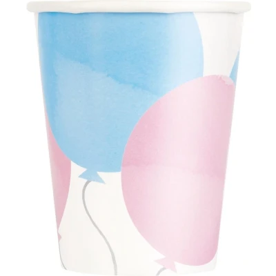 Afbeelding van Bekers Gender Reveal Balloons 250ml 8 stuks
