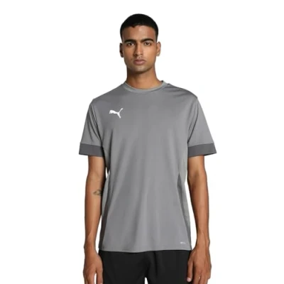 Afbeelding van PUMA teamGOAL Matchday Jersey Heren Sportshirt Cast Iron Wit Shadow Grijs Maat XL