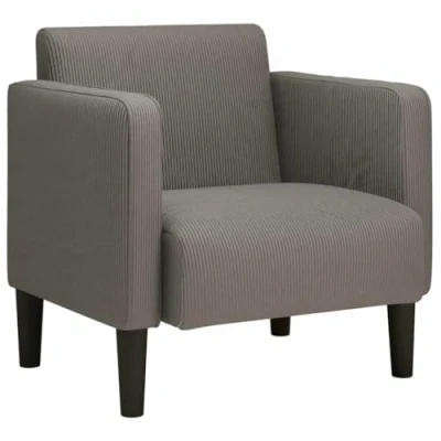 Afbeelding van Fauteuil met armleuningen 54 cm corduroy stof lichtgrijs