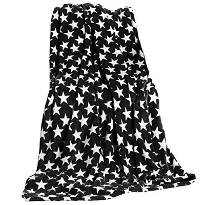 Afbeelding van CelinaTex Moonlight zachte deken met sterren van microvezel fleece, XXL, 200 x 220 cm, zwart