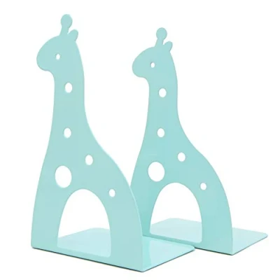 Afbeelding van Metalen boekensteunen, antislip, giraffenvorm, voor kinderen, ideaal cadeau thuis en kantoor, groen
