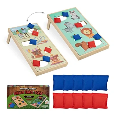 Afbeelding van Relaxdays cornhole werpspel bean bag spel 10 zandzakjes gooispel binnen &amp; buiten