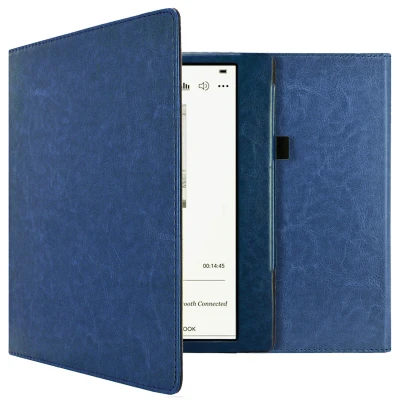 Afbeelding van Hoesje geschikt voor Kobo Elipsa 2E E reader iMoshion Vegan Leather Bookcase Donkerblauw