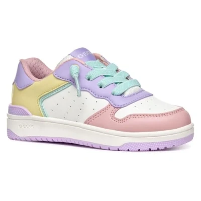 Afbeelding van Geox Washiba GIRL Sneakers laag voor kinderen, Maat: 39, Lilac/light yellow Imitatieleer/ textiel