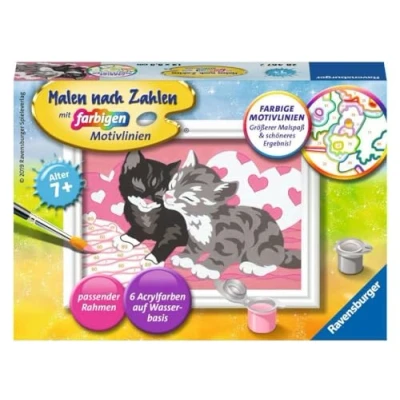 Afbeelding van Ravensburger Schilderen op nummer 28467 knuffelkatten kinderen vanaf 7 jaar
