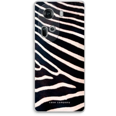 Afbeelding van Case Company® hoesje geschikt voor Oppo Reno 11 Zebra Soft Cover Telefoonhoesje Bescherming aan alle Kanten en Schermrand
