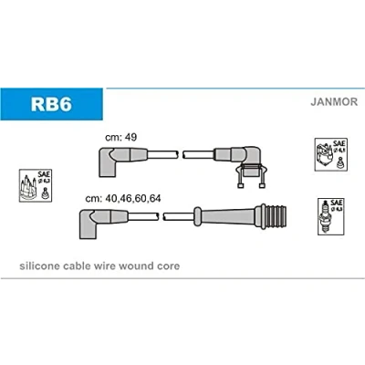 Afbeelding van JANMOR RB6 Bougiekabelset RENAULT: 25 Hatchback