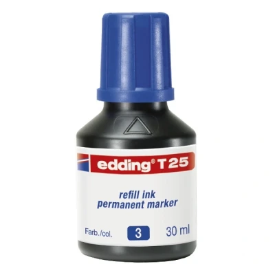 Image de edding Encre de chine recharge T25, bleu, 30 ml,(04 T25 003)pour la des marqueurs permanents No. 1, 400,404, 500, 550, 800, 850, 3000, 3300 et c