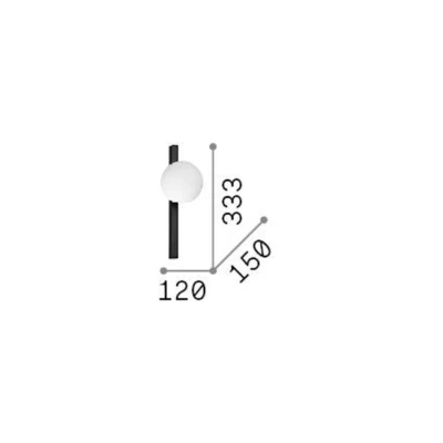 Afbeelding van Wandlamp Ideal Lux Binomio, wit, 1 lamp, metaal, glas