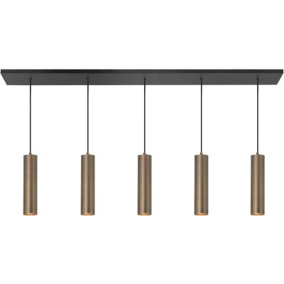 Afbeelding van Highlight Hanglamp Perugia 5 lichts L 107 cm brons zwart