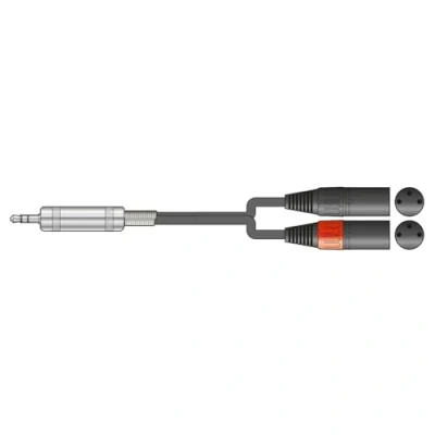Afbeelding van Citronic 3,5 mm stereo jack naar 2 vrouwelijke XLR connectoren Professionele kwaliteit afgeschermde audiokabel, dubbele gegoten en gebalanceerde TRS