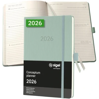 Afbeelding van SIGEL C2672 Weekalender Conceptum 2026, ca. A5, groen