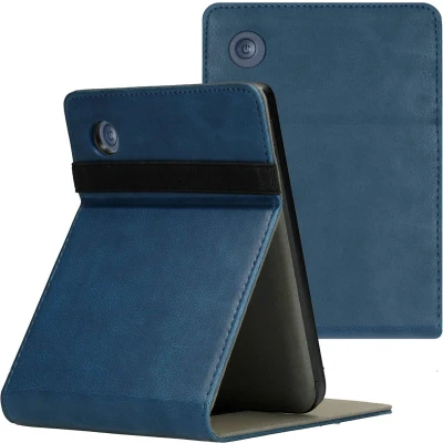 Afbeelding van Hoesje geschikt voor Kobo Clara 2E E reader iMoshion Stand Flipcase Ook Tolino Shine 4 Donkerblauw