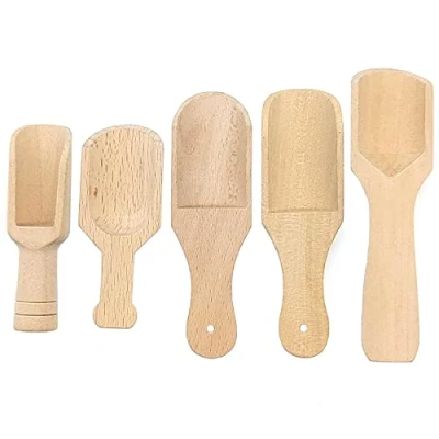 Afbeelding van 5 Stuks Mini Houten Lepel Bad Schop Kruidenschep Hoge Kwaliteit Lepellen, Keukengerei, Voor Melkpoeder, Koffie, Kruiden, Thee