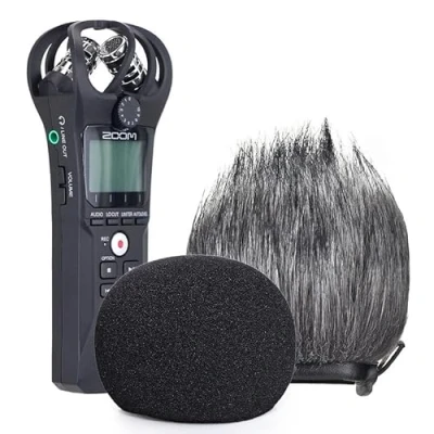 Afbeelding van YOUSHARES Zoom H1n Praktische windscherm met schuimrubberen hoes, popschild voor H1 draagbare digitale recorder, windbescherming microfoon binnen en buiten