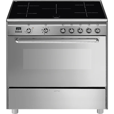 Afbeelding van Smeg Scd90imx9 1 Fornuis 90 X 60 5 Inductiezones Oven Multifunctie Energieklasse A Inox
