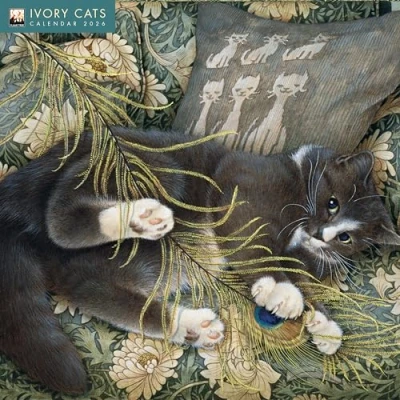 Afbeelding van Ivory Cats by Lesley Anne Wall Calendar 2026 (Art Calendar): Original Flame Tree Publishing Kalender [Kalender]
