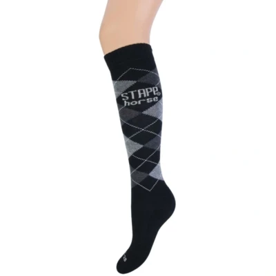 Afbeelding van Stapp Horse Kniekous Ruit Zwart Ruiterkleding 35 38