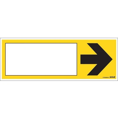 Afbeelding van Pickup Bord 33x12cm Geel Met Pijl