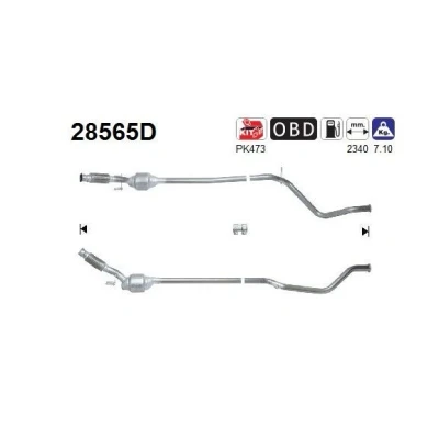 Afbeelding van Katalysator AS 28565D, voor o.a. PEUGEOT