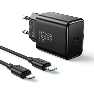 Afbeelding van Joyroom 20W Charger USB C Oplader met Lightning Kabel 1 Meter Snellader Zwart