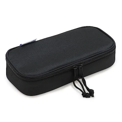 Image de Waytex 93165 Trousse Ovale XL Très Grande Contenance avec Poches Organiseur pour Scolaires, Bureau, rangements, cosmétiques Noir