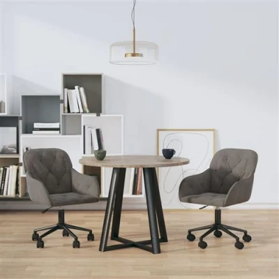 Afbeelding van vidaXL Eetkamerstoelen draaibaar 2 st fluweel donkergrijs