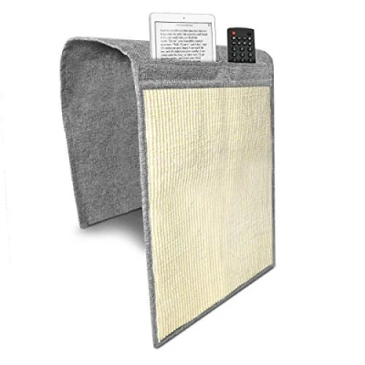 Afbeelding van Navaris Krabmat voor katten aan bank Met opbergvak Krabtapijt kat Bankbescherming 128 x 45 cm Lichtgrijs/wit