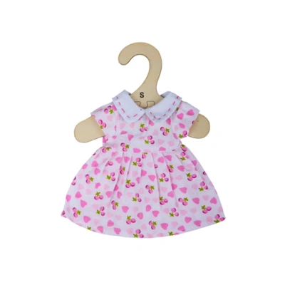 Afbeelding van Bigjigs jurk roze met hartjes (S) voor 28cm pop
