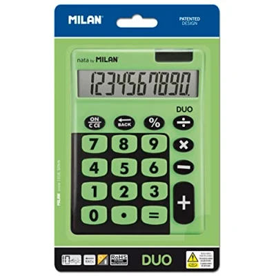 Afbeelding van Rekenmachine Milan DUO Groen 14,5 x 10,6 2,1 cm
