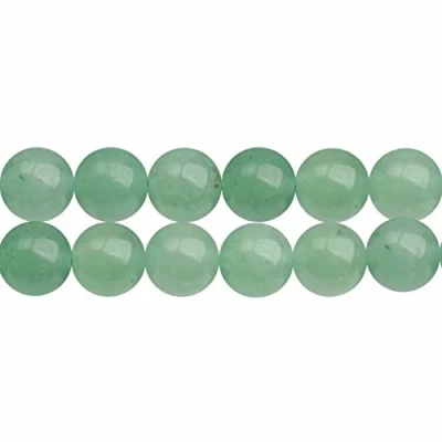 Afbeelding van SKYBEADS 60 stuks 6 mm ronde natuurlijke groene aventurijnkralen voor het maken van doe zelf sieraden, verkocht per streng ca. 38,1 cm