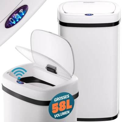Afbeelding van Monzana Vuilnisbak Bewegingssensor 58L USB Créme
