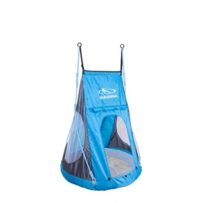 Image de HUDORA Toile de Tente Cosy Castle Housse pour balançoire nid 90 &amp; 110/120 en bleu/lemon polyester d&#039;intérieur et d&#039;extérieur enfants adultes
