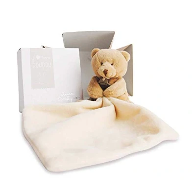 Image de Doudou et Compagnie Ours Mouchoir Boîte Fleur