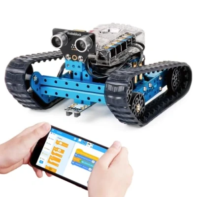Afbeelding van Makeblock mBot Ranger Programmeerbare Robot Kit, Geavanceerde Codering Leren van Speelgoed voor Kinderen, STEM Educatief Speelgoed, 3 Vooraf ingestelde Formulieren, doe het zelf Bouwen, Bluetooth