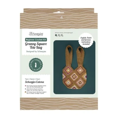 Afbeelding van Scheepjes Beginner haakkit Granny square tas goud