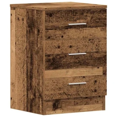 Afbeelding van vidaXL Nachtkastje 38x35x55 cm bewerkt hout oud houtkleurig
