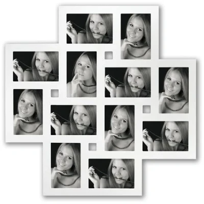 Afbeelding van ZEP Multi Fotolijst Milano wit voor 12 foto&#039;s 10x15 afmeting 59,5x60 MF104