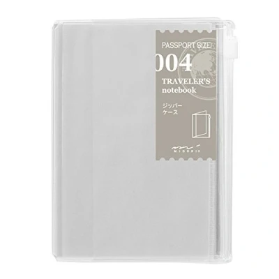 Afbeelding van Midori Traveler&#039;s Notebook (navulling 004) paspoortformaat hoes met ritssluiting