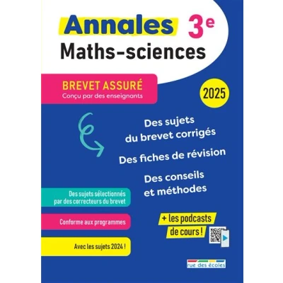 Image de Brevet assuré Annales Maths Sciences 3e 2025