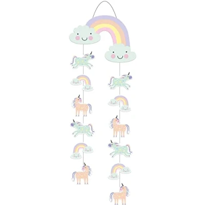 Afbeelding van Unicorn en Rainbows Hangdecoratie 30x85cm Per Stuk