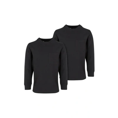 Afbeelding van Urban Classics Heavy Oversized Pocket 2PACK Longsleeve voor kinderen, Maat: 110/116, black